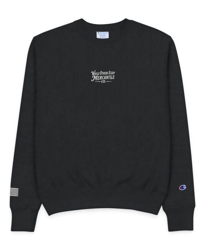 Minimal White Logo Champion Crewneck Sweatshirt