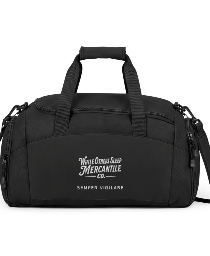 Embroidered Black Gym Bag