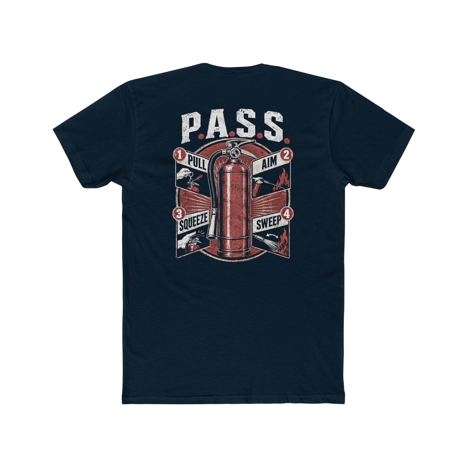 "P.A.S.S" Fire Extinguisher Steps Classic Tee